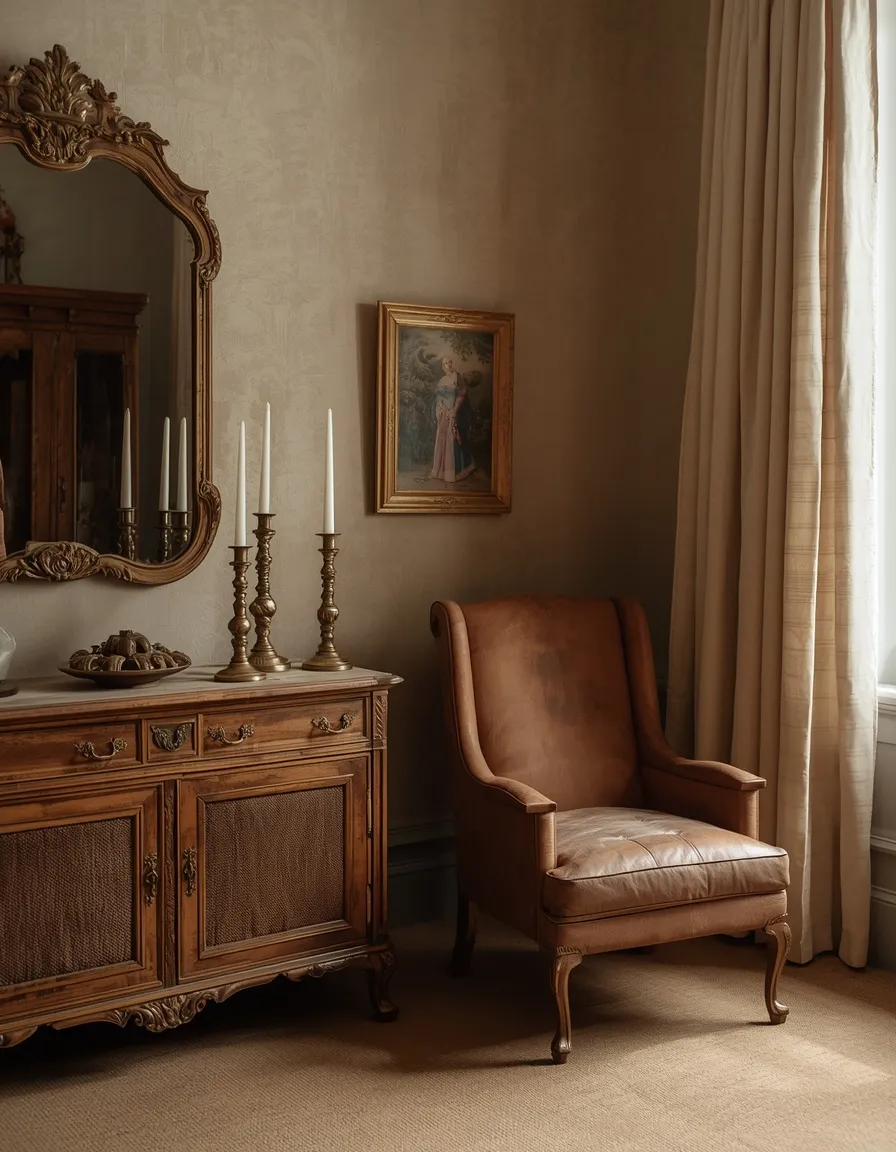 Slowly collected antique furnished room