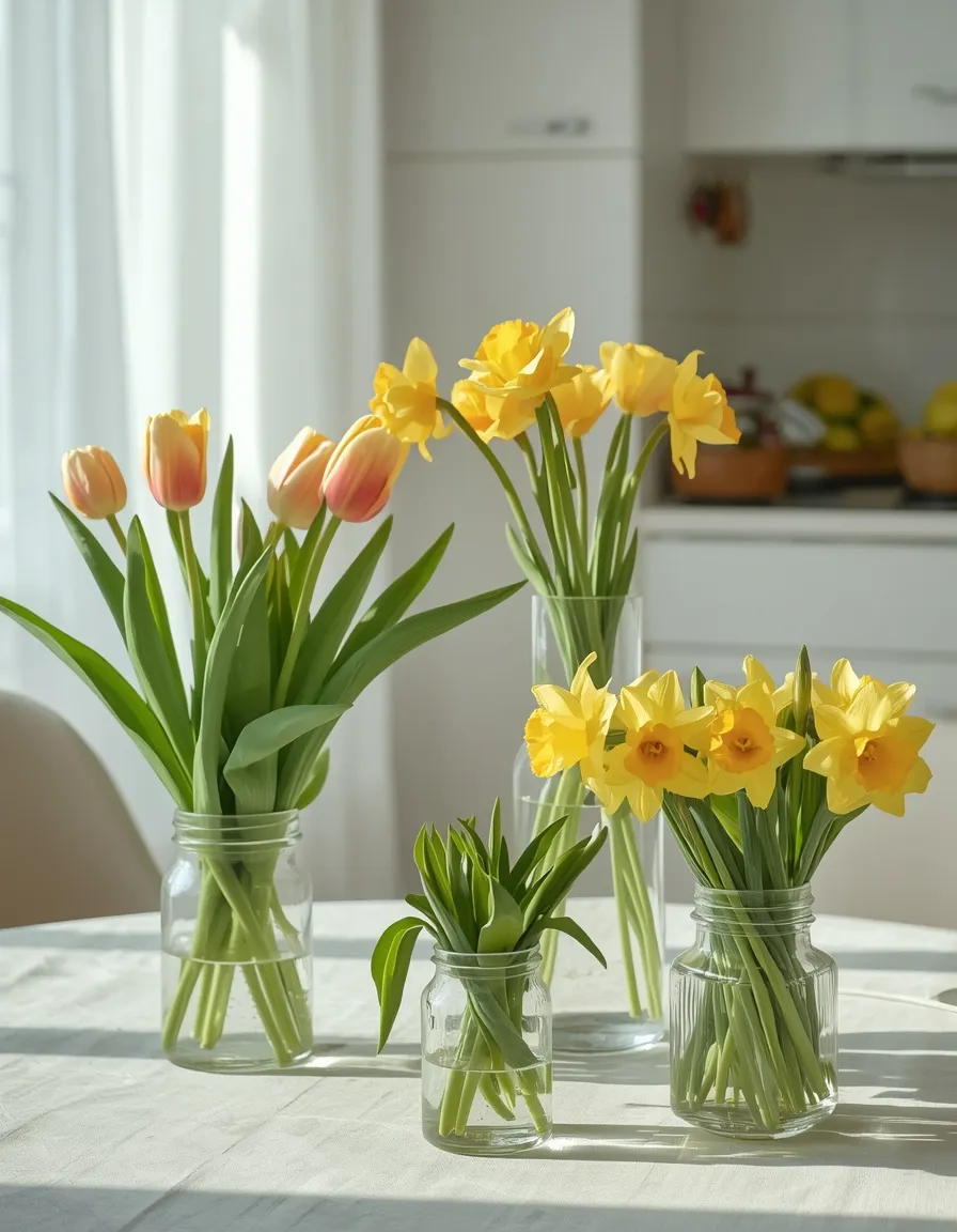 Fresh spring floral accents in apartment