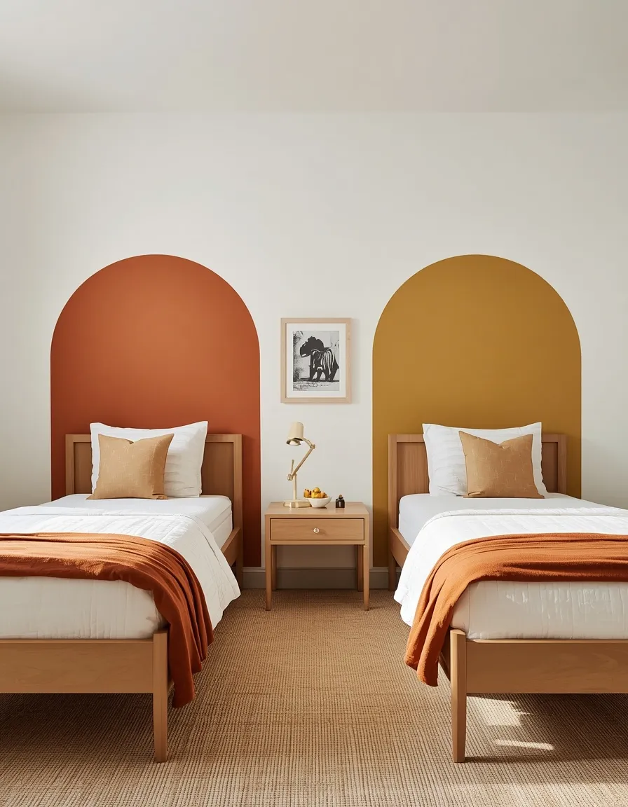 Color-blocked zones in a shared room