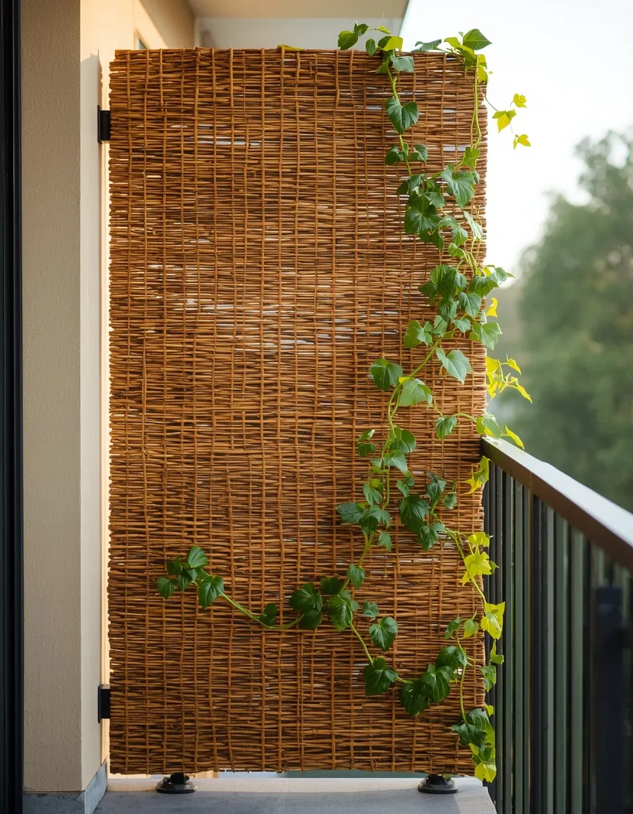 Woven privacy screen urban balcony