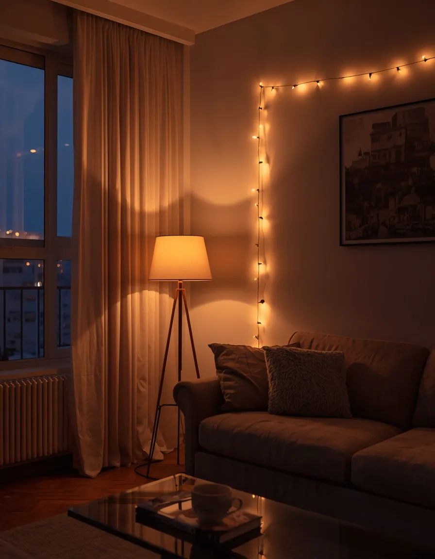 Ambient layered lighting in an apartment