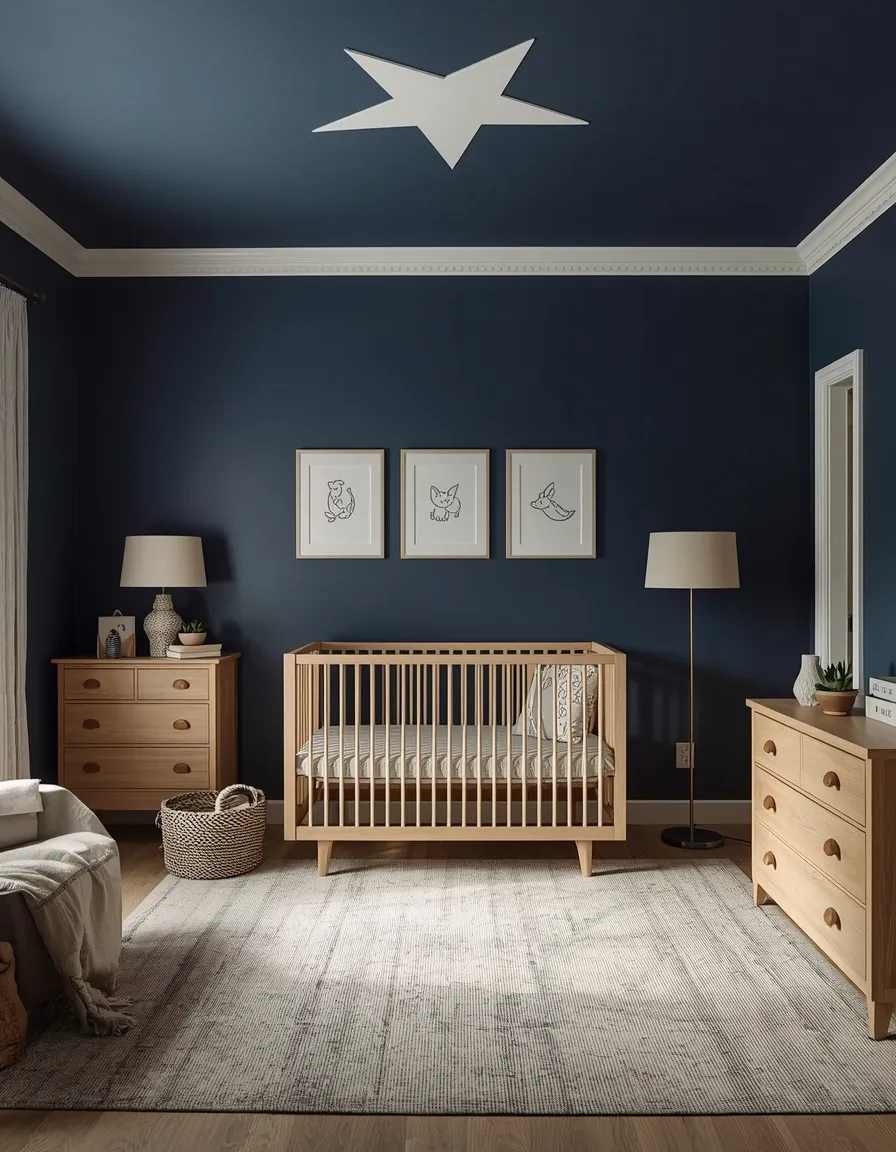Grow-with-me navy space nursery