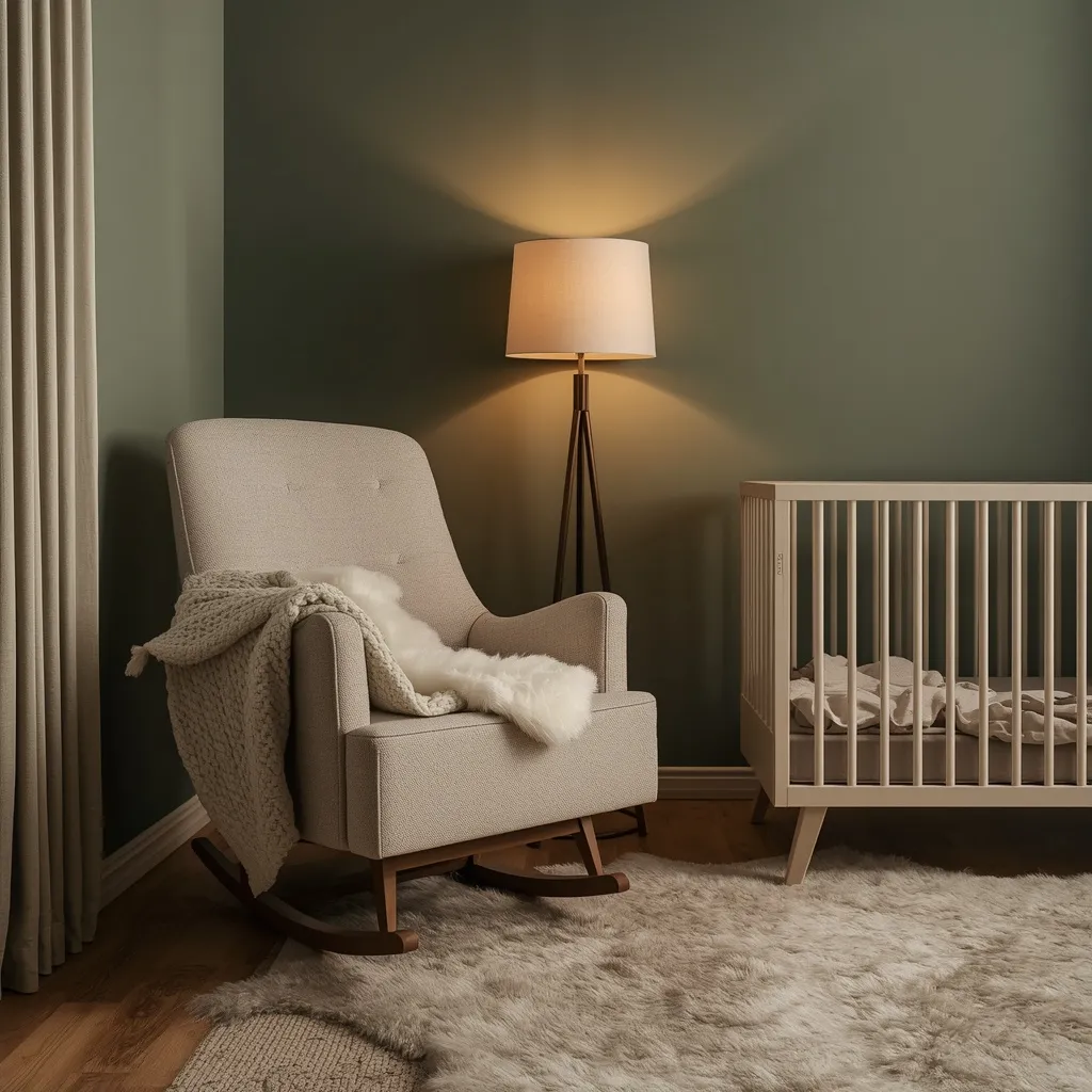 Cozy layered green nursery