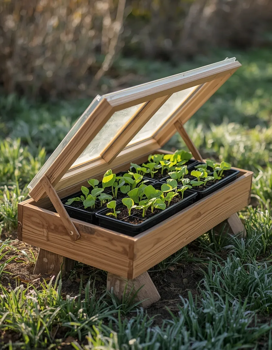 Cold Frame Cucumber Seedlings