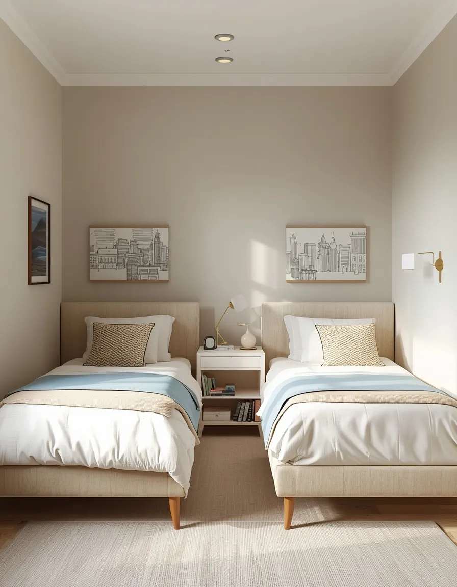 L-shaped corner beds in kids room