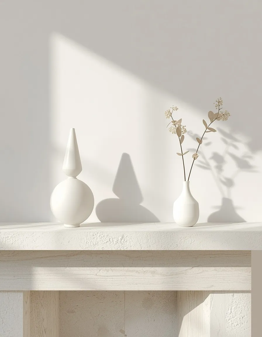 Modern minimalist summer mantel