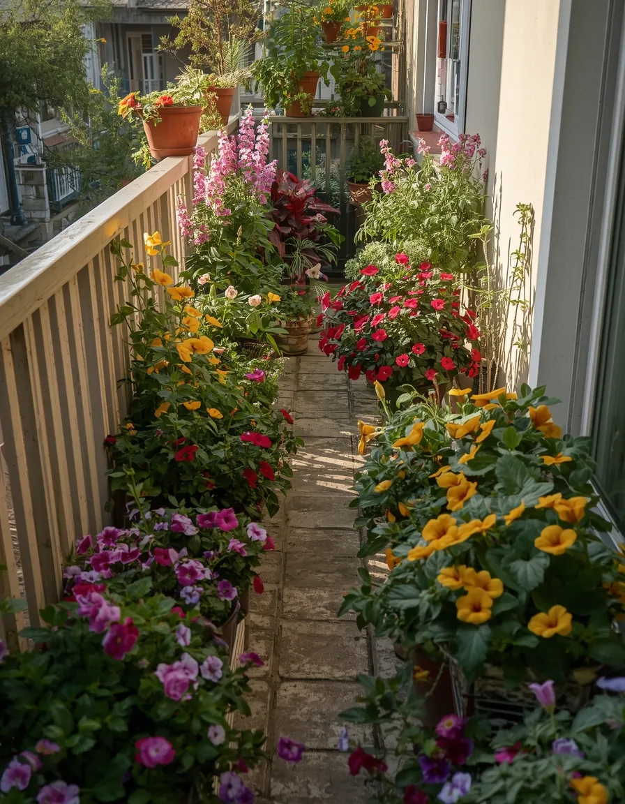 Container garden on apartment balcony