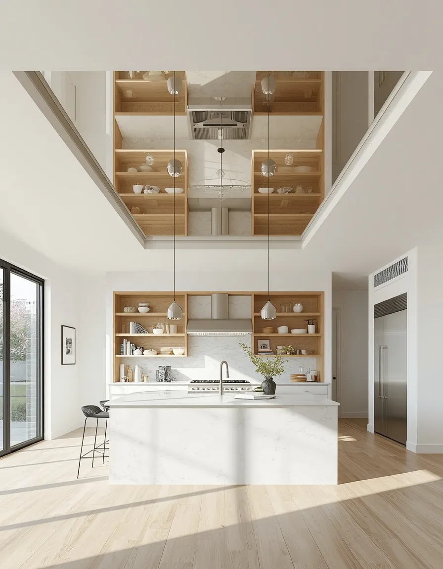 Reverse tray ceiling over kitchen island