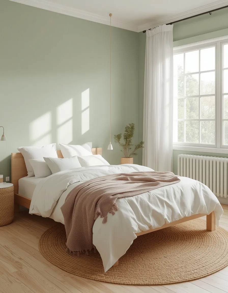 Soft Sage and Linen White Bedroom Palette