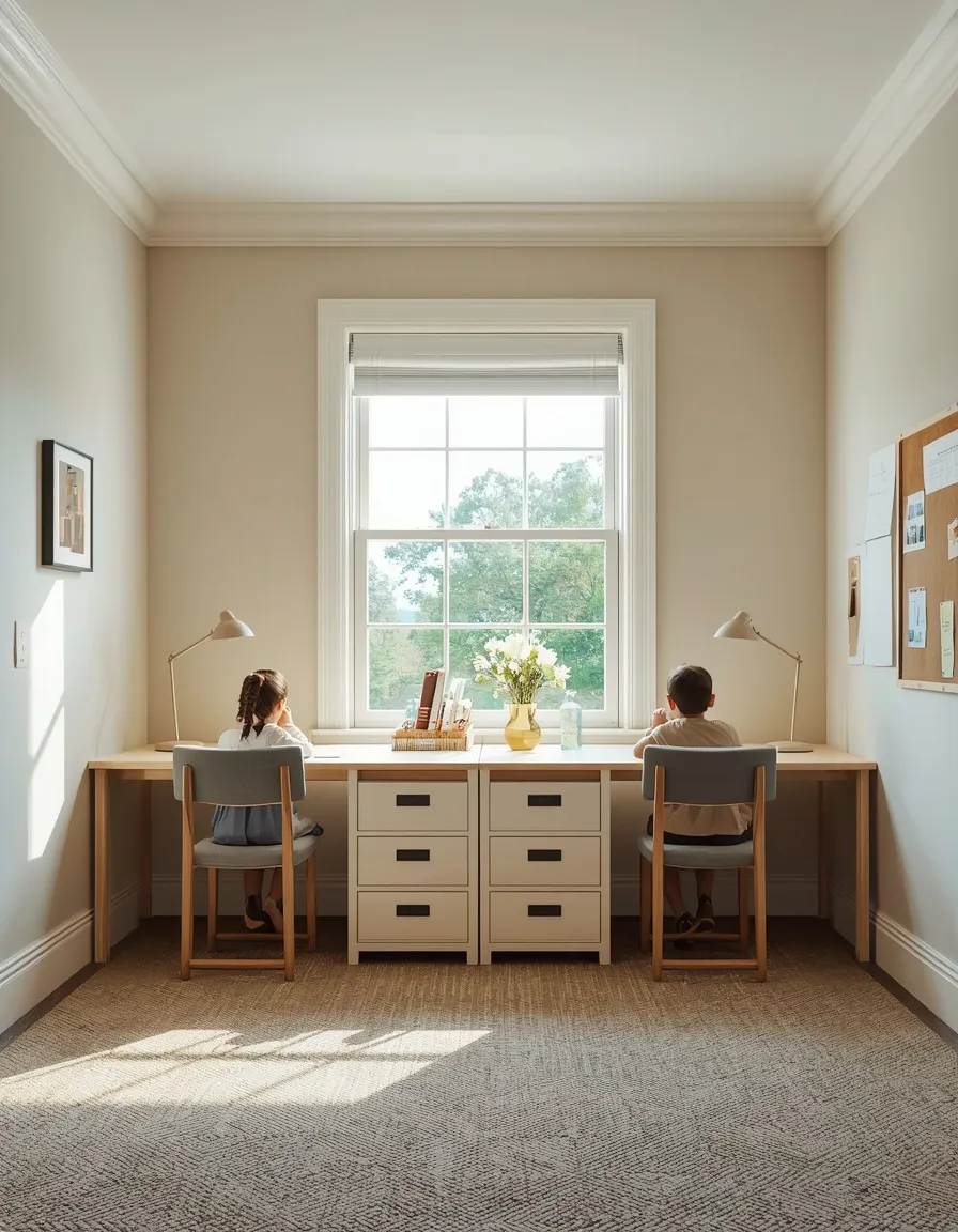 Shared homework desk for two kids
