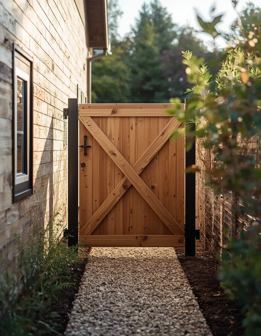 Sliding barn style garden gate design