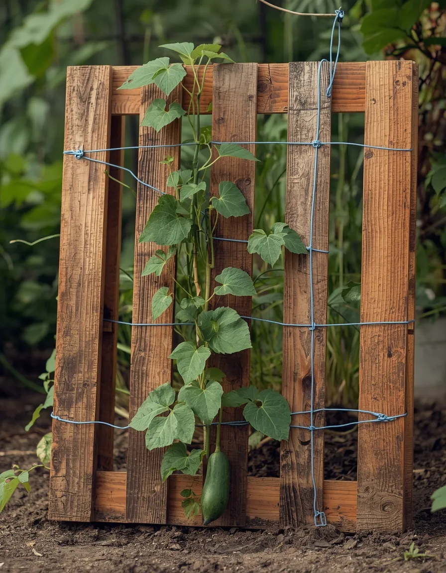 Upcycled Pallet Cucumber Trellis