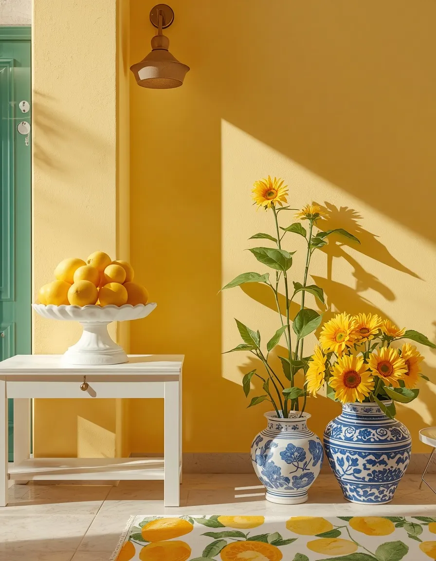 Citrus and lemon summer entryway
