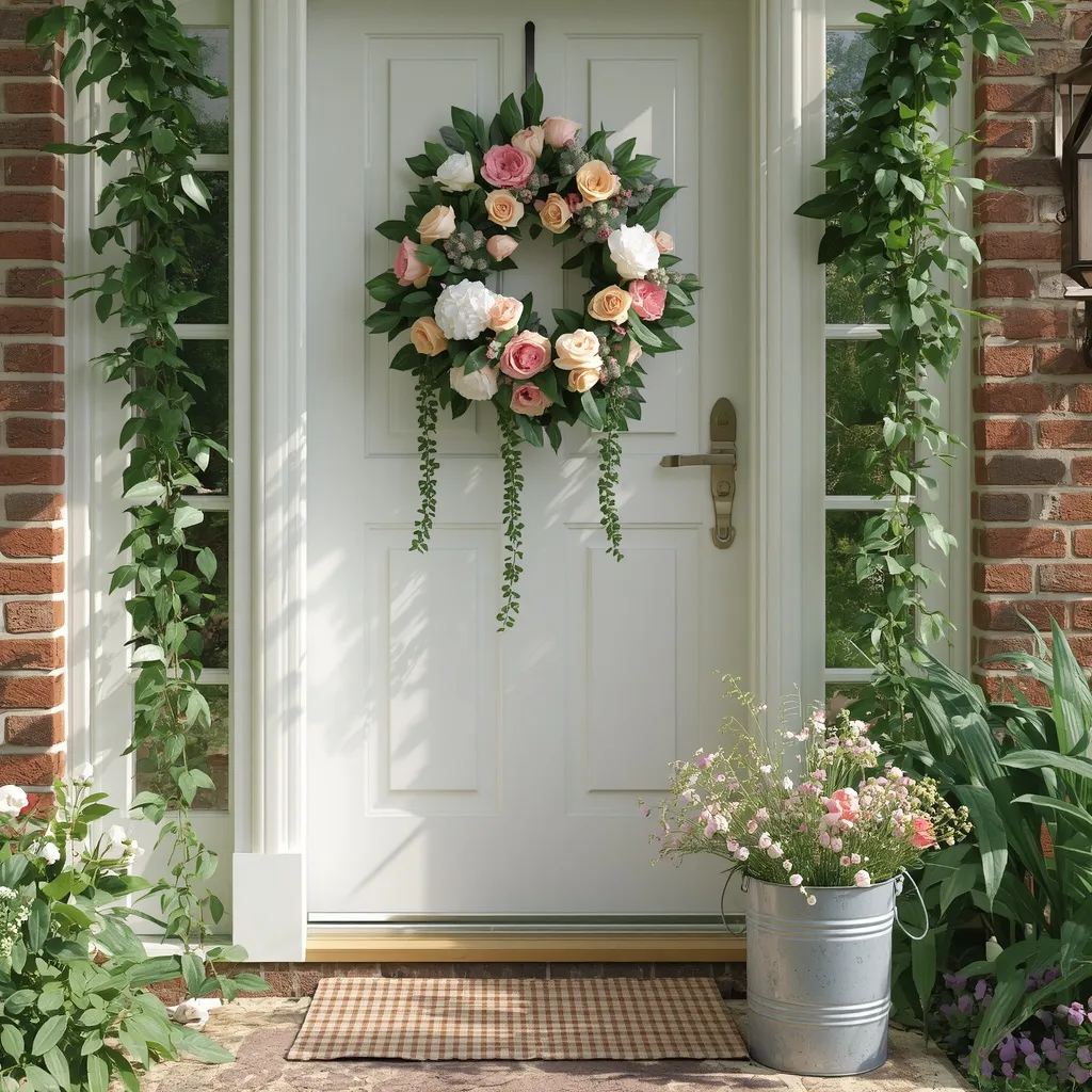Cottage floral summer front door