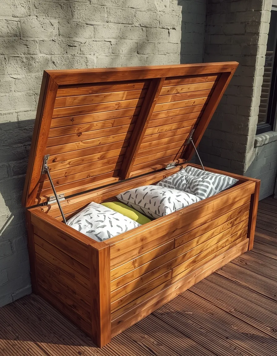 Deck bench with hidden storage