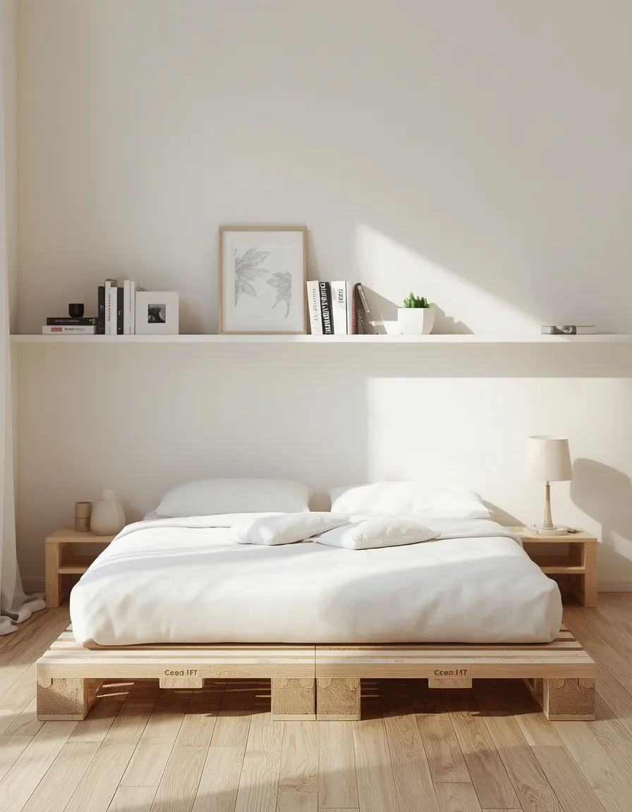 Low pallet platform bed