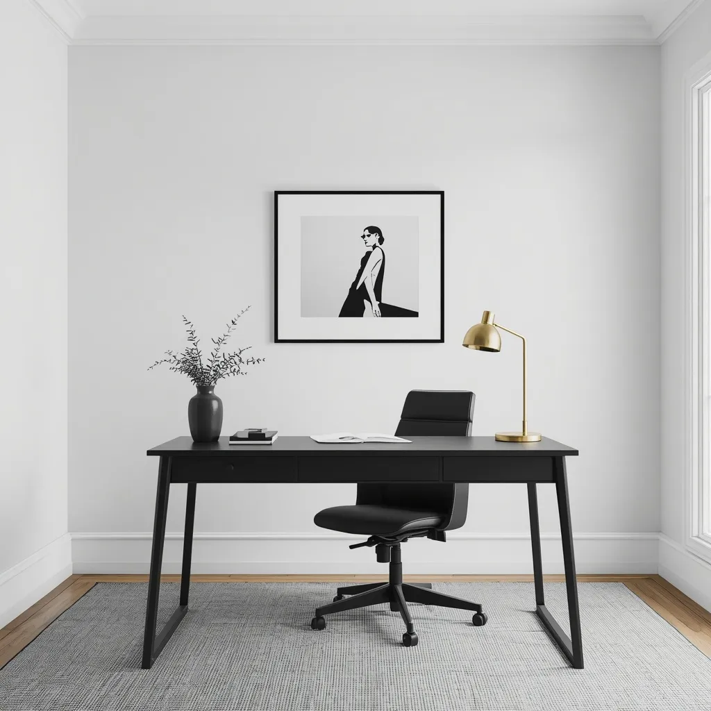 Monochrome chic contemporary home office