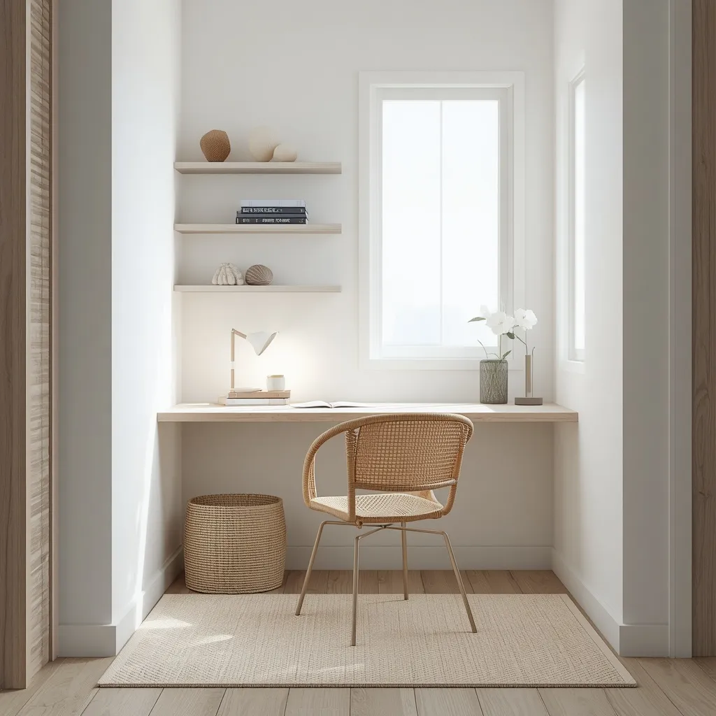 Small-space coastal window nook office