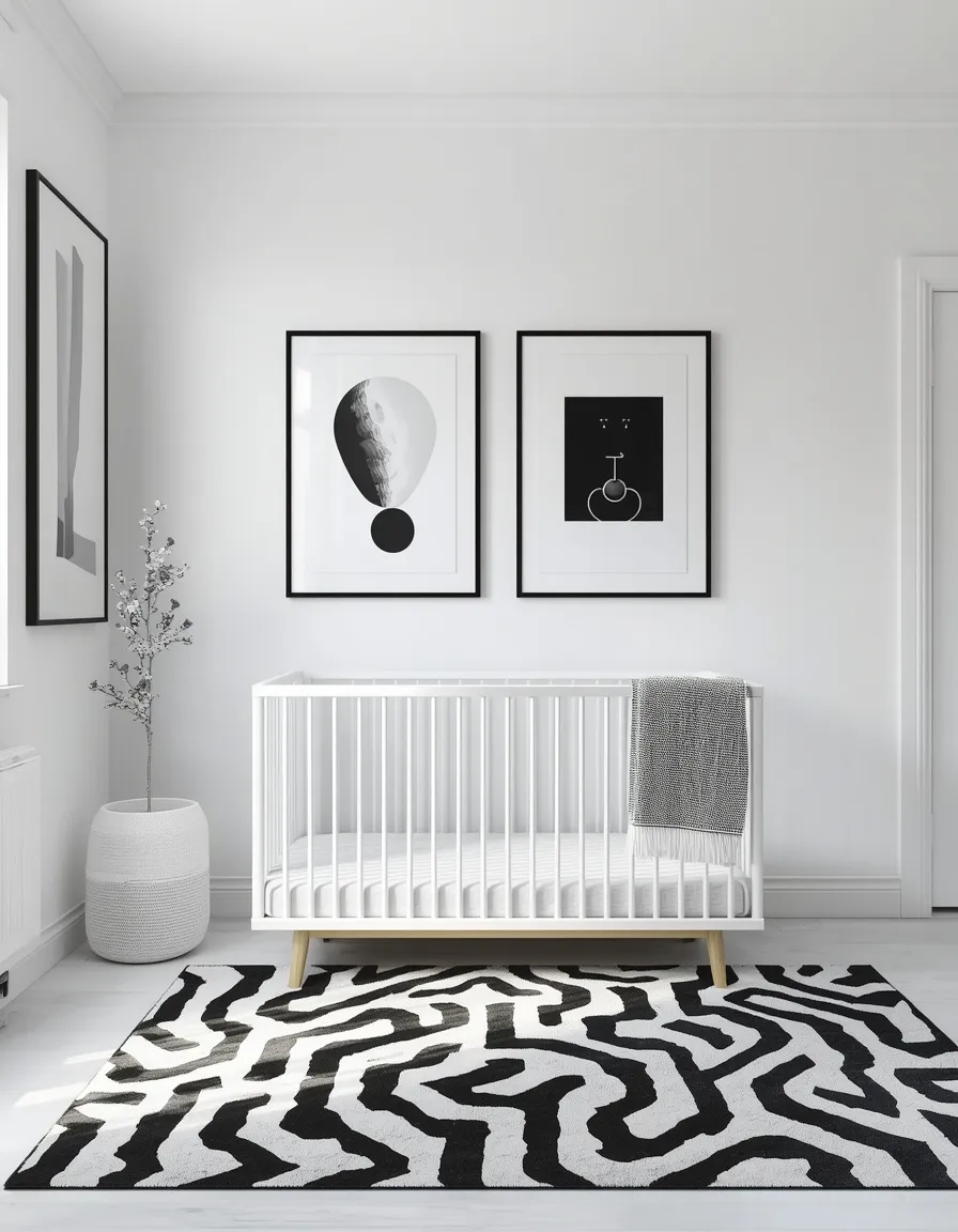 Black and white modern nursery