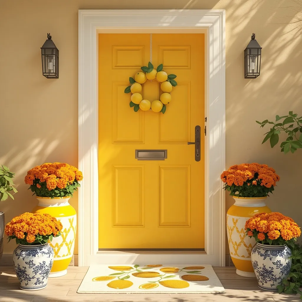 Bright citrus summer front door
