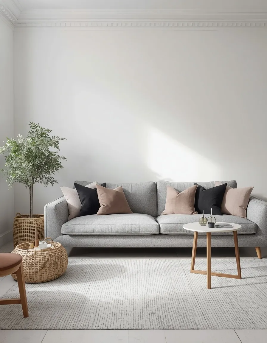Grey and white living room