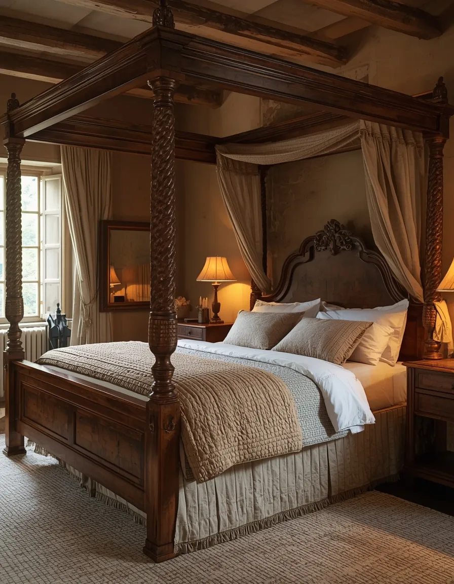 Romantic old world bedroom retreat