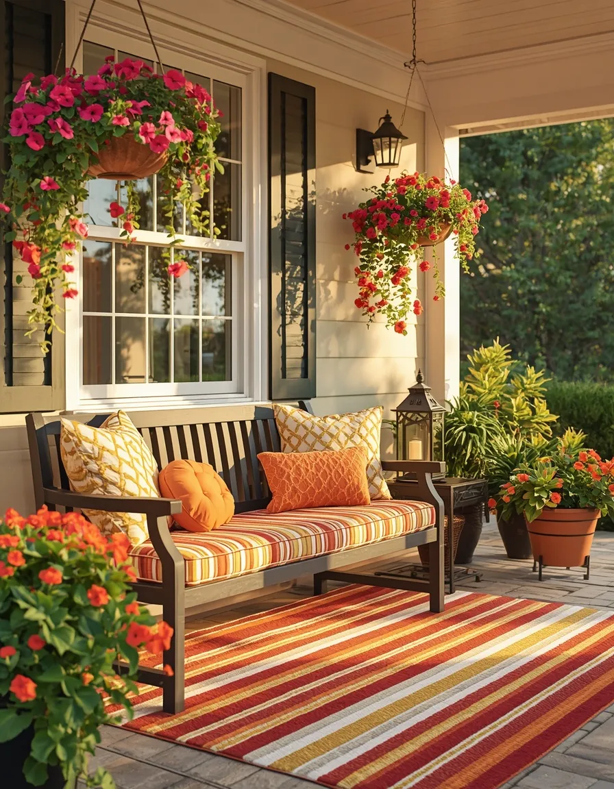 Bright summer front porch decor
