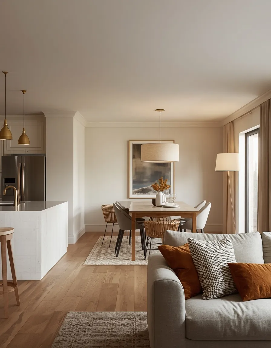 Statement lighting zoning an open floor plan