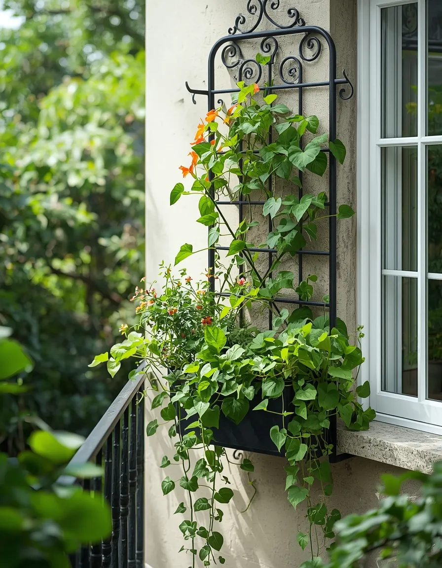 Vertical green wall on apartment balcony