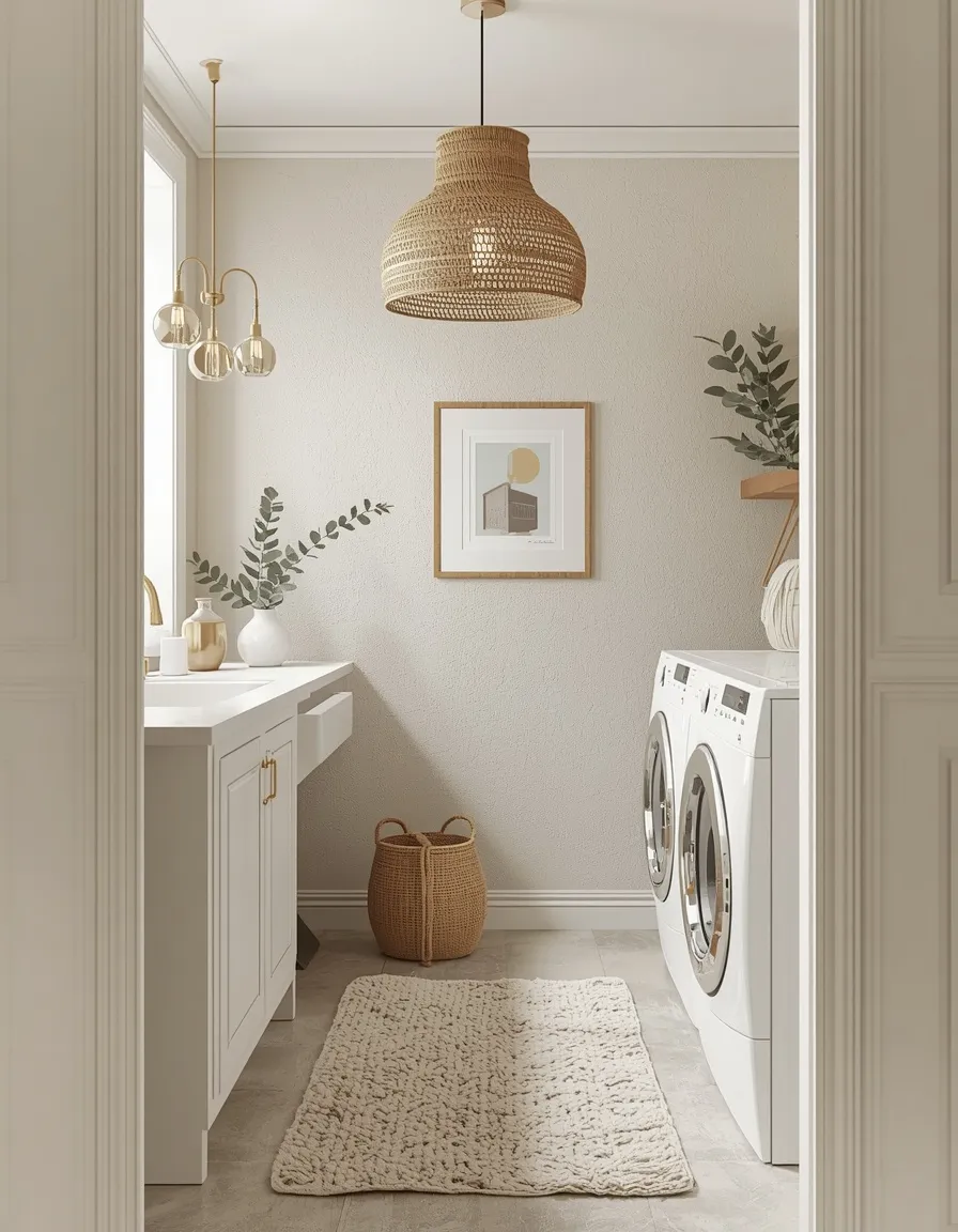 Boho chic laundry room