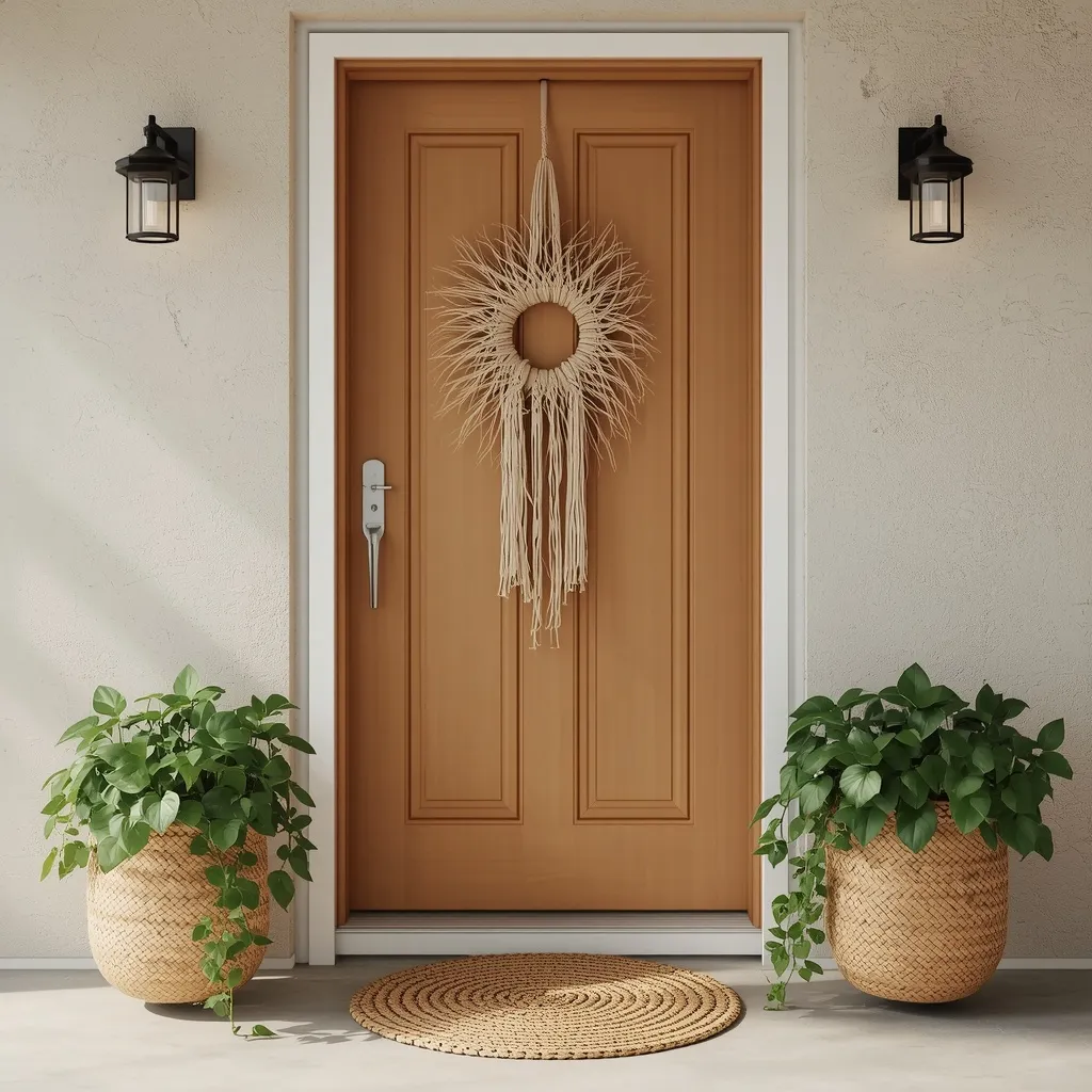 Boho woven summer front door