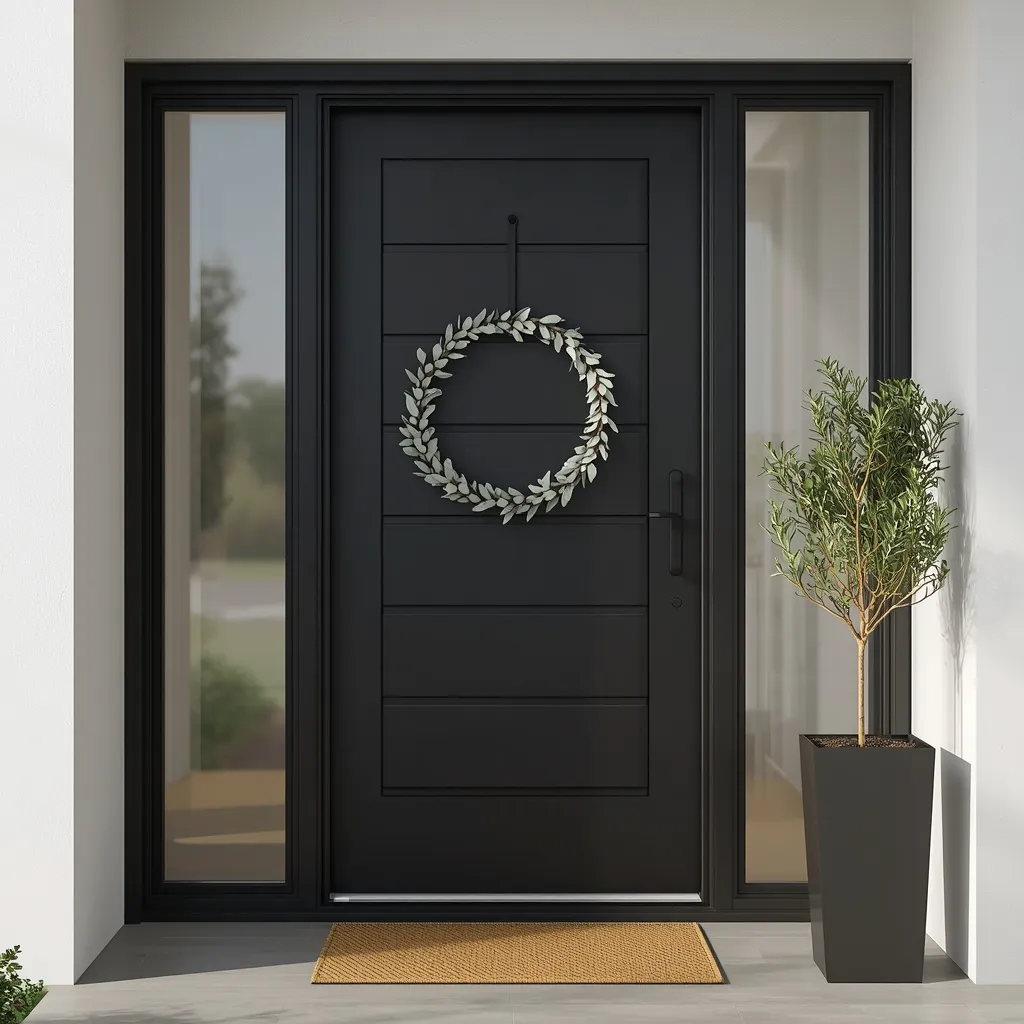 Modern minimalist black front door