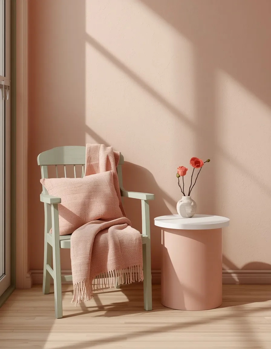 Pastel painted balcony furniture set