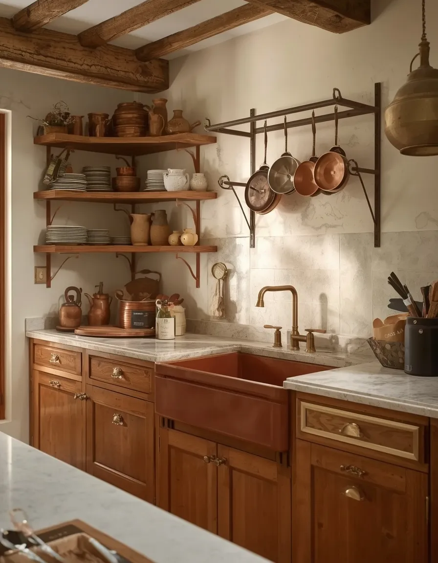 Rustic European old world kitchen