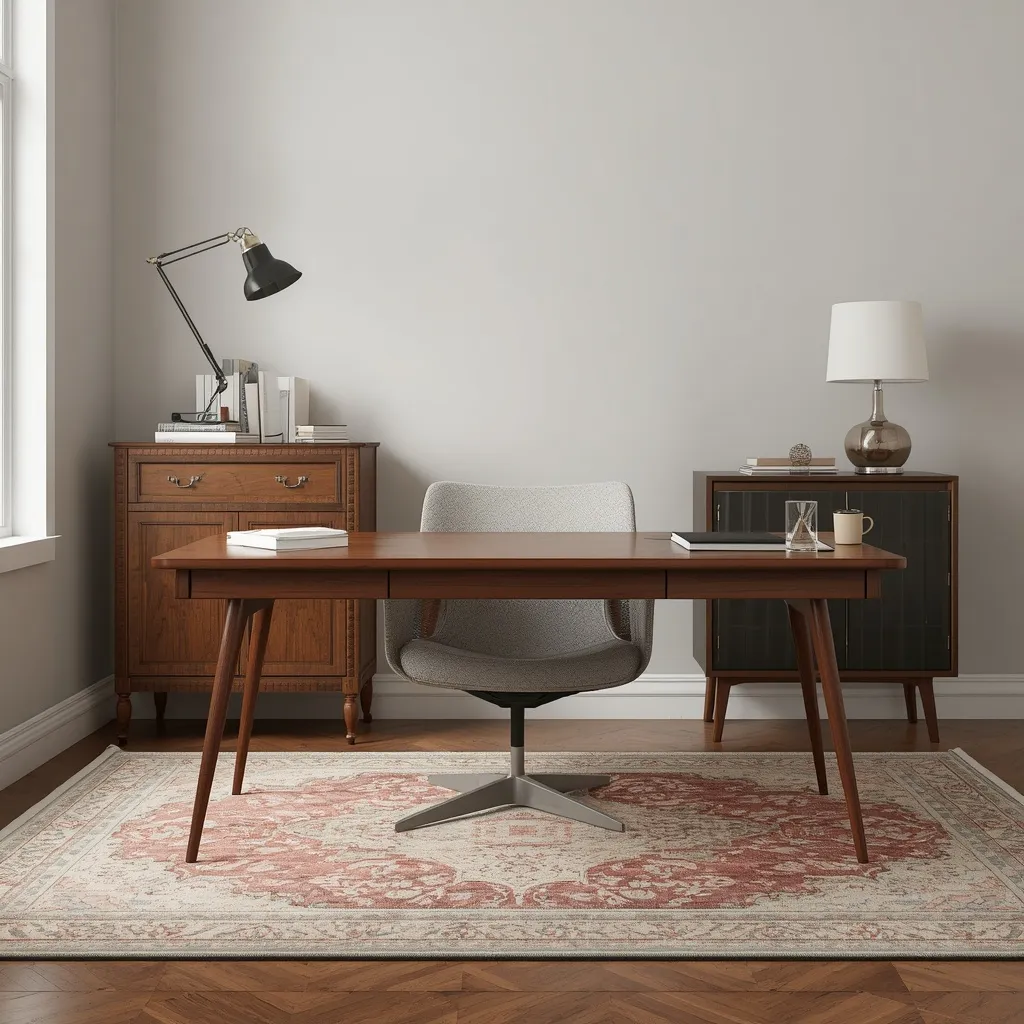 Vintage-contemporary mix home office