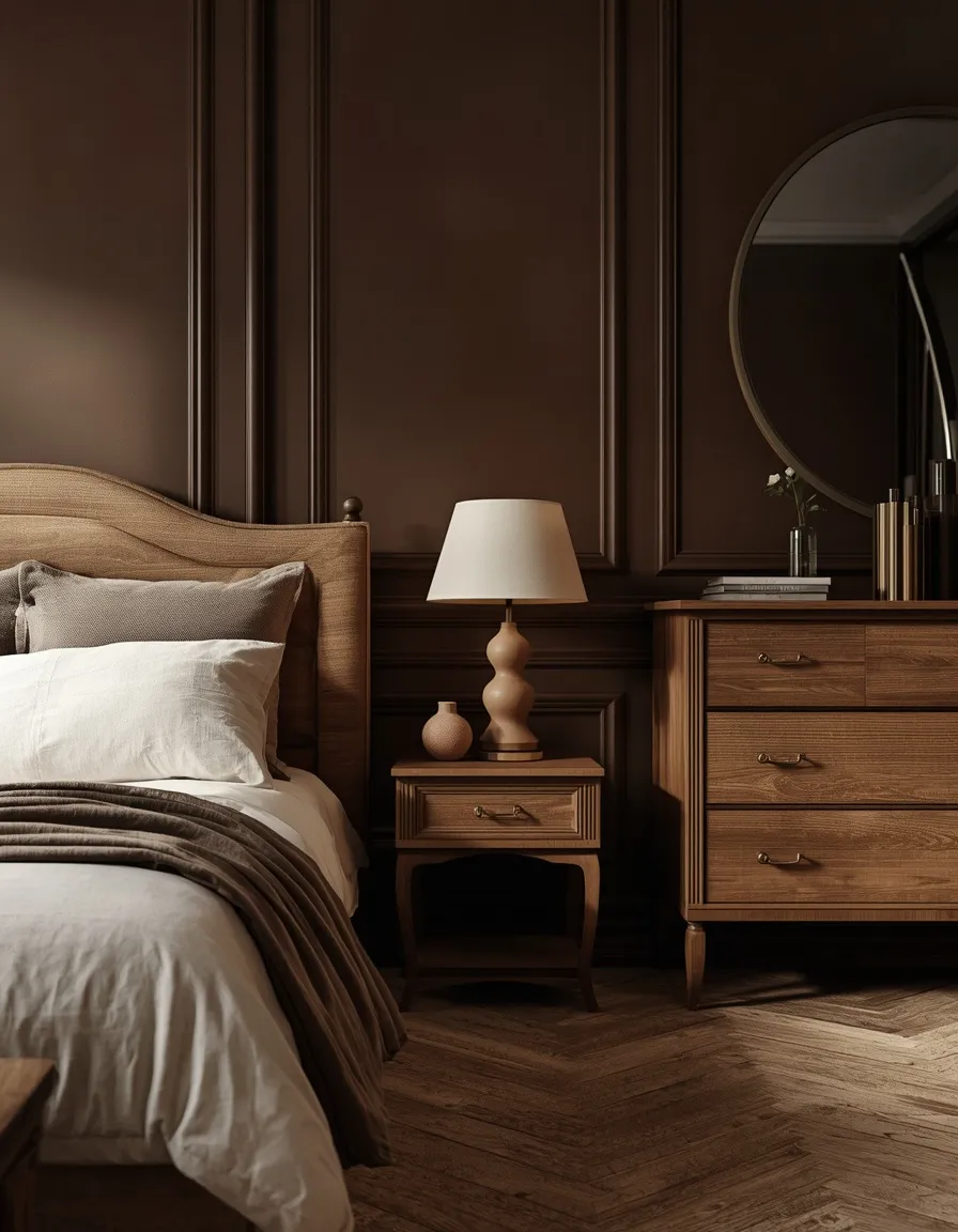 Chocolate Brown and Cream Bedroom Palette