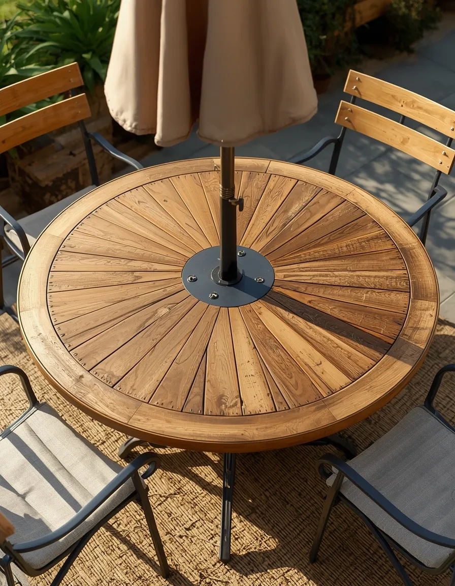 Round pallet garden table design