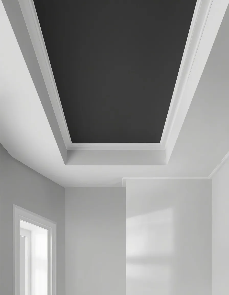 Two-tone painted reverse tray ceiling