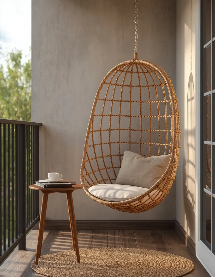 Hammock chair balcony reading nook