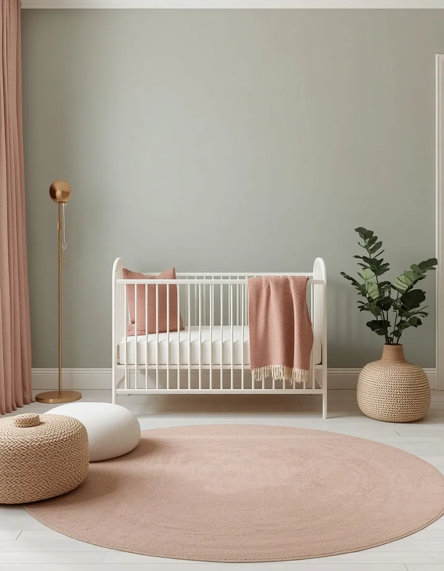 Pink and sage green nursery