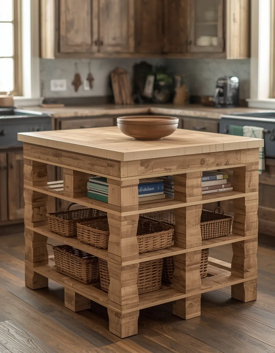 Rustic pallet kitchen island