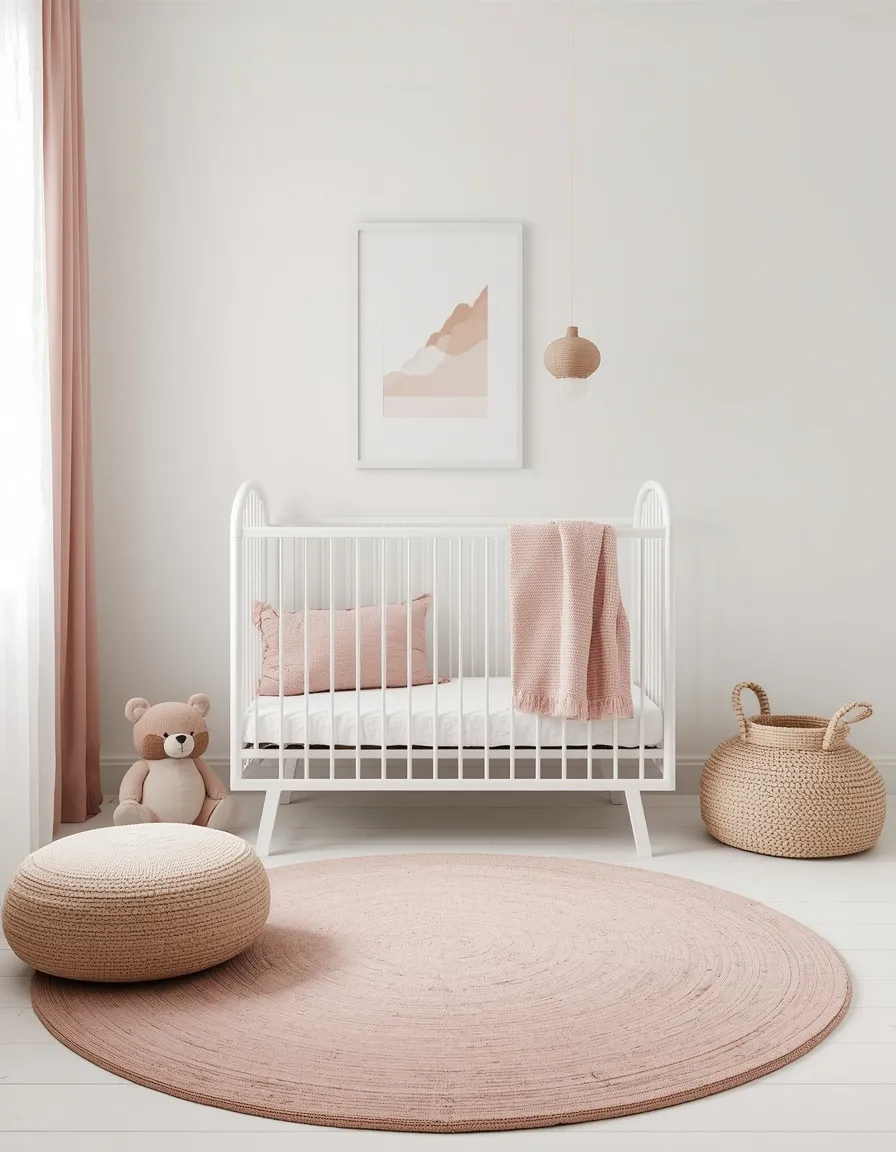 Soft blush and white nursery