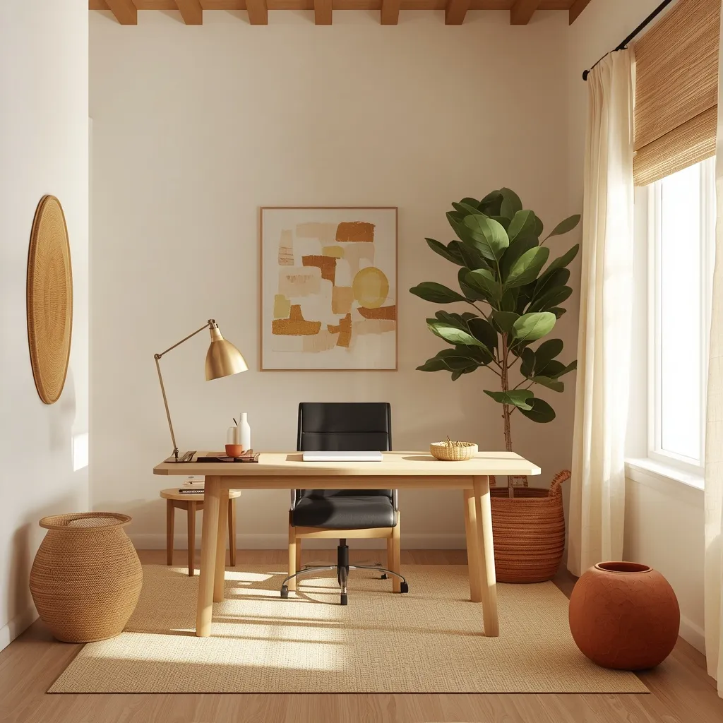 Warm California coastal home office