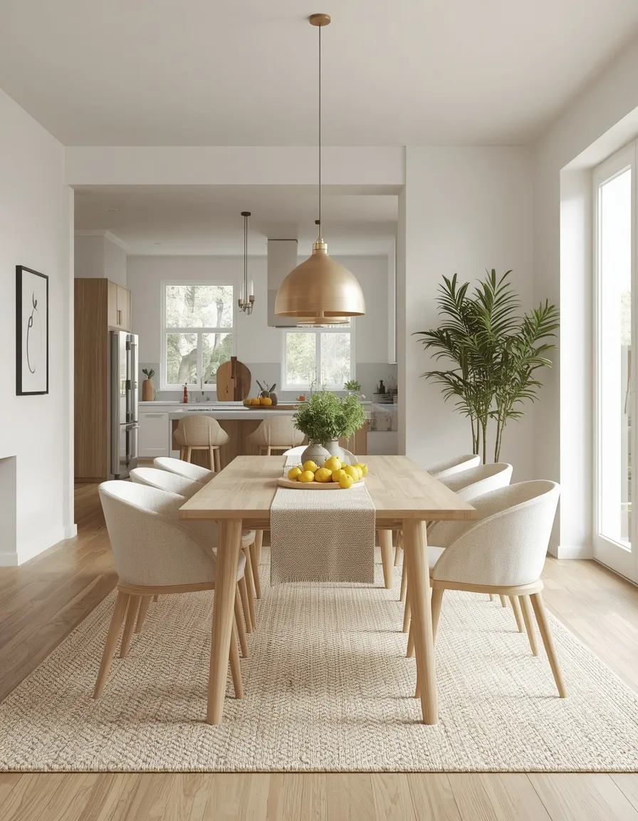 Fresh summer dining zone in an open plan