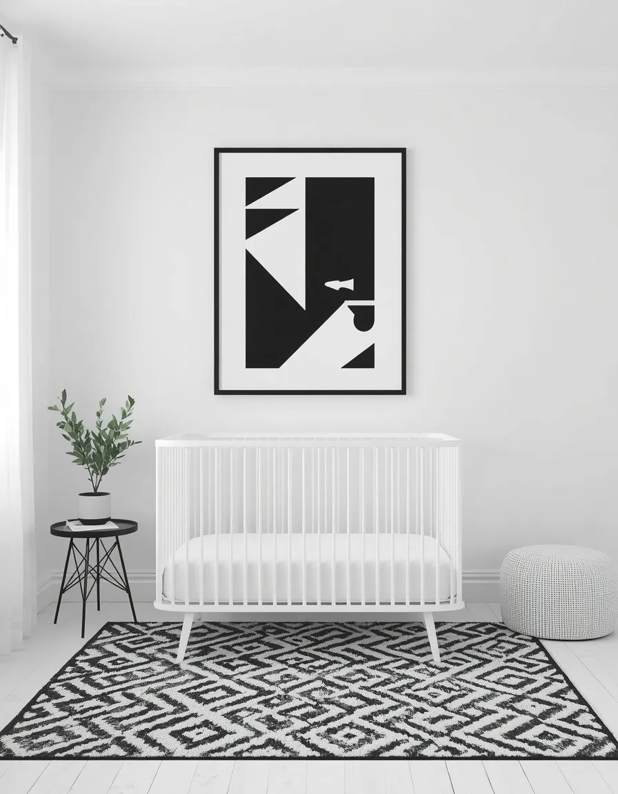 Black and white monochrome nursery