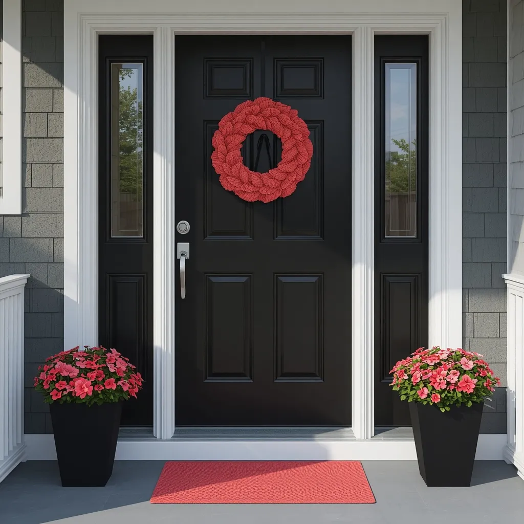 Bold color-pop black front door