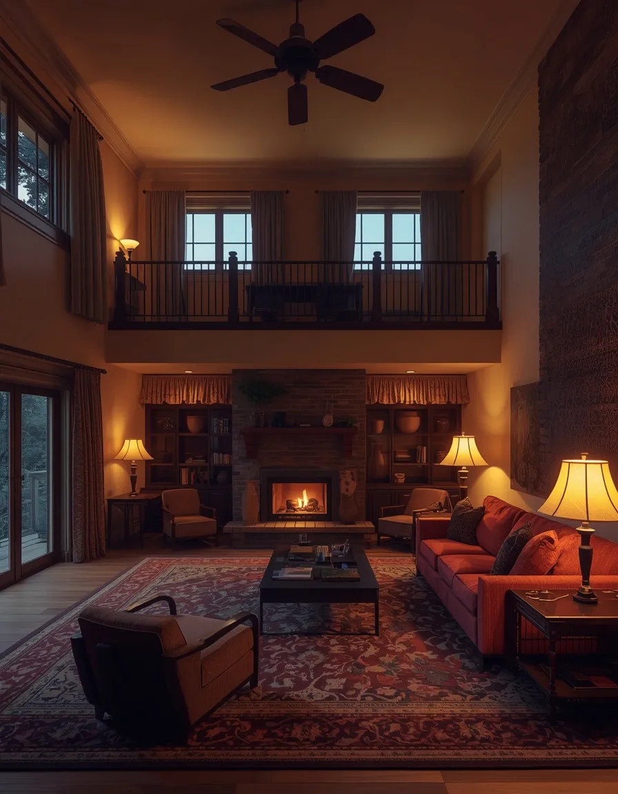 Cozy layered two story great room