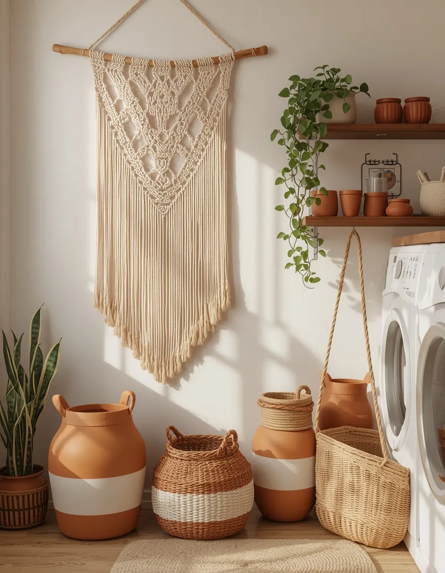 DIY budget boho laundry room
