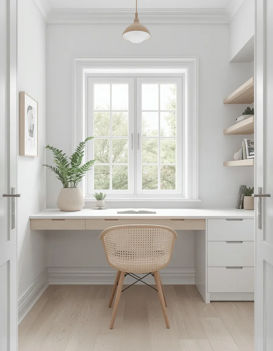 Modern white home office