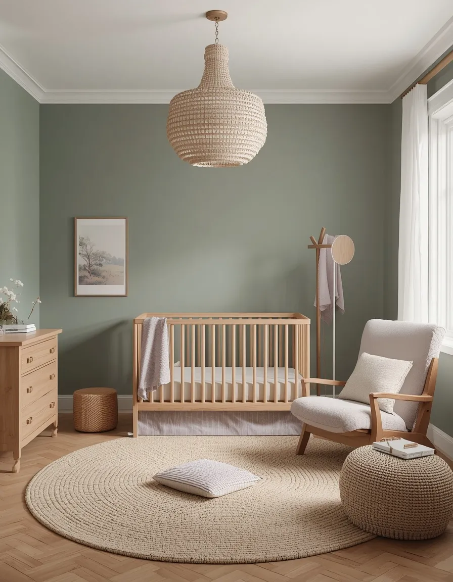 Purple and green nursery scheme